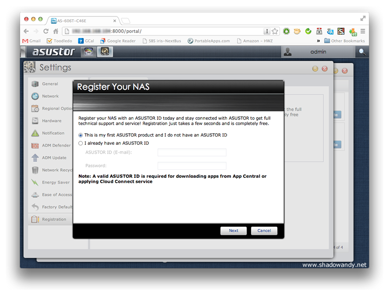 ADM - Registering the ASUSTOR NAS for full technical support
