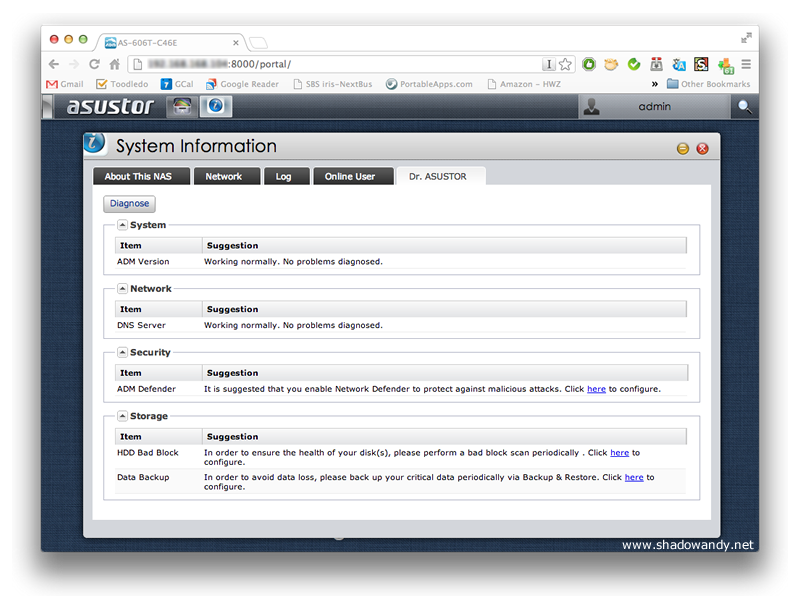 ADM - Dr. ASUSTOR keeping the health of your ASUSTOR NAS in check